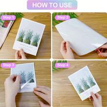 50 Sheets A6(4.1 X 5.8 Inches) Size Star Transparent Holographic Laminate Sheets, Self-Adhesive Waterproof Vinyl Sticker Paper For DIY Crafts - Star - View 6