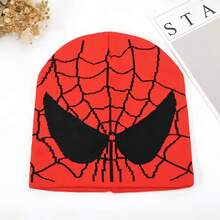 Disney Spider-Man Knit Hat | Spring/Winter Warm Hat, Spider Web Pattern & Eye Design | Soft Warm Hat, Suitable For Outdoor Sports, Running, Cycling | Unisex Casual Street Style Skull Cap Gift | Red Black Gray Blue - Knit Hat - View 9