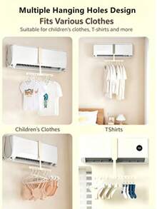 1 PC Foldable Air Conditioner Drying Rack, Portable Multi-Hole Travel Clothes Hanger, Space-Saving Collapsible Laundry Rack For Hotel, Business Trip, Home, Apartment, Dorm, Camping, Lightweight, Durable, Quick-Dry, Indoor Outdoor Summer Use - View 11
