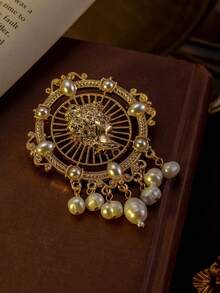1pcsGolden Hand Earrings Vintage Book Brooch  Accessories Suitable For Women's Daily Wear - Gold - View 4