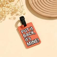 1pc Funny English Slogan Silicone Luggage Tag, Multiple Quirky Text & Pattern Options, Adjustable Strap Luggage Tag For Suitcase, Backpack, Trolley Bag, Anti-Lost Travel Accessory - Multicolor - View 3
