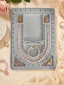 1 buah Papan Desain Pembuatan Perhiasan DIY, Cocok untuk Pembuatan Gelang dan Kalung, Baki Penyortir Manik-manik dengan Tanda Skala, Set Alas Manik-manik Buatan Tangan untuk Perhiasan, Hadiah Halloween, Thanksgiving, Natal, Perlengkapan Kerajinan Tangan - Berbagai gaya - View 2
