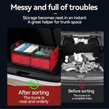 Large Capacity Foldable Car Trunk Organizer - Premium Oxford Cloth Storage Box With Spacious Interior And Portable Convenience For Road Trips And Daily Commutes - Multicolor - View 2