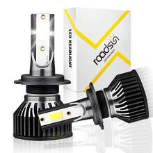 2 个 H11 H7 H4 H1 H3 H13 9005/HB3 9006/HB4 9004 9007 9012 LED 大灯灯泡，6500K 冷白，明亮的 LED 灯泡，全光束汽车大灯灯泡，适用于汽车前灯、雾灯、远光/近光灯，400% 超亮 - 深灰色 - 查看 14