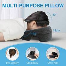 Face Down Pillow For Bed, Massage Headrest Face Pillow For Post-Surgery Recovery Or Beach Tanning, Breathable Design, Face Down Pillow For Massage - Massage Headrest For Bed, Face Down Pillow For Sleeping, Post-Eye Surgery Recovery, Massage Tools - Dark Grey - View 4