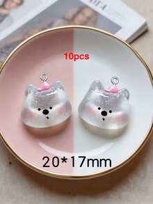 10/20/100pcs Cute Animal Puppy Elephant White Bear Pendant Charms DIY Handmade Keychain Bag Charm Accessories Decor - Multicolor - View 28