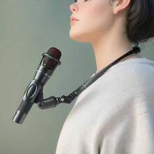 Hands-Free Neck-Mounted Microphone Stand, Lightweight Detachable Microphone Holder With Adjustable Clip, Durable ABS Material, Suitable For Musical Instrument Accessories, Music Class, Party, Stage Performance, Ideal For Stage Performers, Speakers And Musicians - Black - Neck Strap Stand - View 9