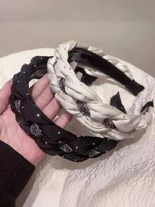2/1pc Exquisite Rhinestone Headband, Versatile High-End Outdoor Headpiece For Women, Elegant High Crown Hair Accessory, Essential For Face Washing, Women's Hairstyle Accessory - Multicolor - View 7