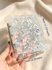1pc Water Ripple Transparent Loose-Leaf Photo Album, Acrylic Transparent Storage Folder, Durable Material, Loose-Leaf Cover; Can Be Used As Notebook, Planner, Card Storage Album, Sticker Book, Photo Album, Stationery Gift, Suitable For Girls; Back To School, Halloween Gift Choice - Ring Binder - View 4