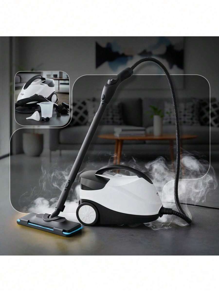 Adler Steam Mop, Steam Cleaner, Handheld Steamer, 4-In-1 Multi-Purpose Steam Cleaner - 4 Bar Pressure, 1.5L Tank, 6min Heat-Up, IPX4, Child Lock, 7m Reach, Window Squeegee & Floor Brush Included - EU E Type Plug(220-240V) - View 1