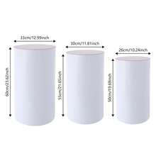 Pedestal Display Stand, Cylinder Pedestal Stand, 3pcs Pedestal Stand, 3Pcs Large Round Cylinder Tables For Parties Garden Decor(White) (NEED Assembly ) - 白色 - 查看 3
