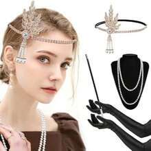 1920s Vintage Accessories Set, 4-Piece Set Suitable For Women's Style,Halloween - Multicolor - View 5