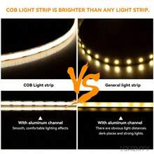 1 buah Lampu Strip LED COB, 3 Suhu Warna, 5m Bertenaga USB 320 LED/M, Pemotongan Fleksibel, Pencahayaan Tanpa Sambungan yang Dapat Diredupkan, Portabel, Perekat Mandiri untuk Pemasangan Mudah, Panjang Dapat Disesuaikan dan Dapat Dilipat, Cocok untuk Kamar Tidur, Ruang Tamu, Lampu Latar TV, Lampu Pengisi Cermin Rias dan Lainnya, Hadiah Liburan - MultiWarna - View 11