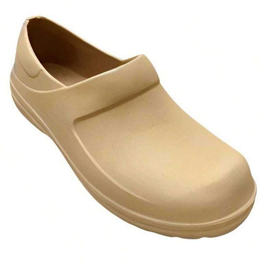 Sapato Enfermagem Enfermeira Fechado Profissional Uniforme EPI Cozinha Babuche Confortável - Bege - Visão 1
