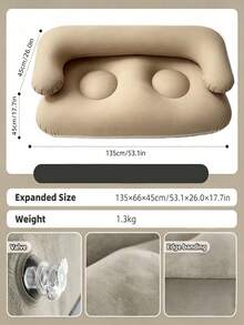 Foldable Double Inflatable Sofa Chair, Soft And Comfortable Home Leisure Slouchy Lounge Chair Sofa; Portable Outdoor Type, Can Be Used For Lying Down And Sleeping; Double/Multi-Person Portable Outdoor Camping Air Mattress Sofa; Adult Nap Room; Dormitory Rest Chair; Multiple Colors Available - Multiple Styles - View 14