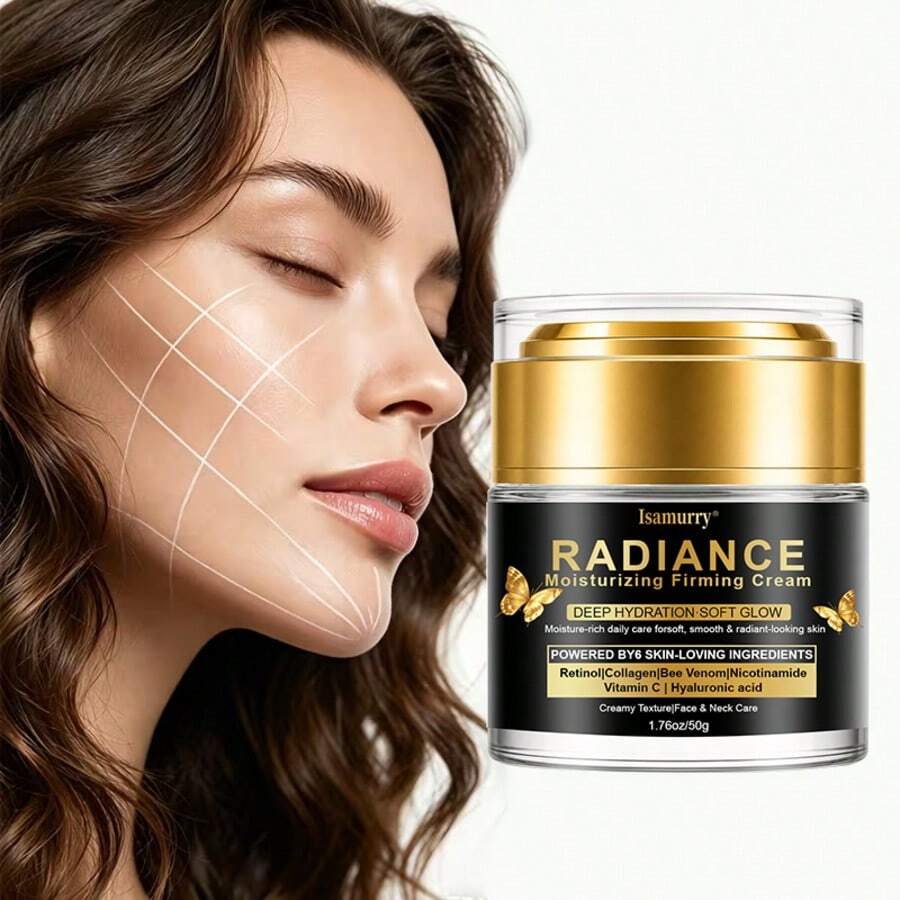 Isamurry Crema Hidratante con Vitaminas Iluminadora y Reafirmante, Crema de Retinol y Colágeno / Textura Delicada y Rica / Nutre la Piel / talla grande Elástica / Hidrata y Rellena la Piel, Crema Hidratante de Día y Noche, Reafirma la Piel, Apta para Hombres y Mujeres - Collagen - Ver 1