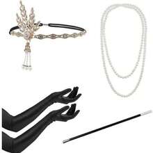 1920s Vintage Accessories Set, 4-Piece Set Suitable For Women's Style,Halloween - Multicolor - View 6