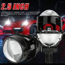 1 Buah Lensa Proyektor Bi LED 2,5 Inci dengan Lampu Halo H4 H7 9005 9006 untuk Lampu Depan Mobil Hella 3R Angel Eyes Kit Lampu Depan LED Sorot Tinggi dan Rendah - A - View 2