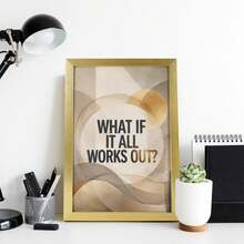 Inspirational Quote Wall Art Vertical Canvas Print With Modern Gold Frame For Home Office Decor Inspirational Quote Wall Art Vertical Canvas - Golden - View 4