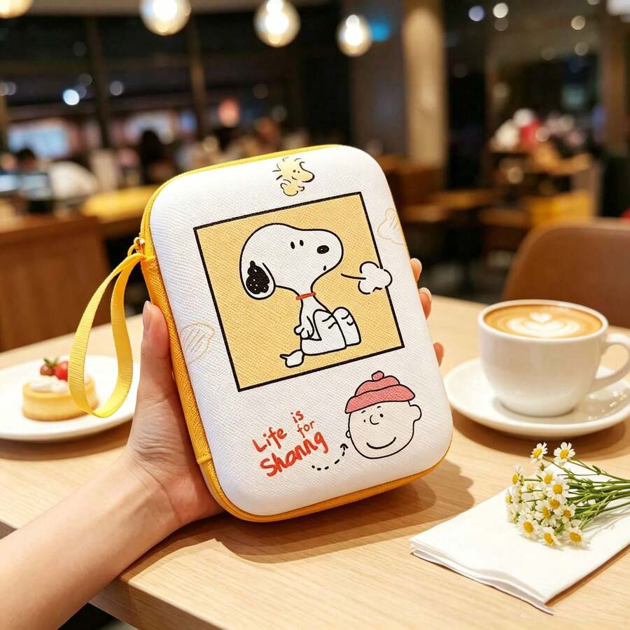 Snoopy 數據線收納袋 手機充電器 耳機 USB 隨身碟 CCD 相機包 便攜收納盒 硬幣包 - 彩色 - 查看 1