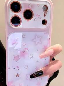 SANRIO 壓克力粉色手機殼，適用於 Apple 17 Pro Max、12/16 Pro、15 新機、14 大窗、13 Pro，全包覆可愛 17 Air 粉色格紋貓防摔保護殼 - 粉色 - 查看 4