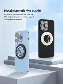 Strong Magnetic Phone Ring Holder, Detachable Magnetic Phone Ring Stand, Suitable For Smartphones, 360° Rotating Foldable Magnetic Phone Stand, Suitable For Driving, Video Chatting, Office Work, Phone Games And Daily Life - Multicolor - View 2