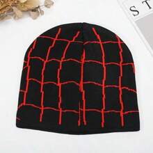 Disney Spider-Man Knit Hat | Spring/Winter Warm Hat, Spider Web Pattern & Eye Design | Soft Warm Hat, Suitable For Outdoor Sports, Running, Cycling | Unisex Casual Street Style Skull Cap Gift | Red Black Gray Blue - Knit Hat - View 6