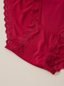 3PCS Plus Size Women's Sexy Lace Panties With Criss-Cross Back Straps - Multicolor - View 3