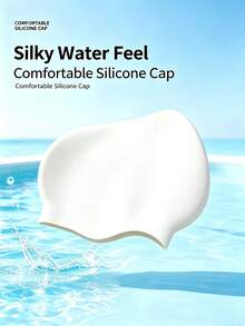 1pc Children Silicone Ear Protection Swimming Cap, Unisex Elastic Comfortable Non-Snug Swim Cap, For Long/Short Hair, Beach Access, First Day Of School - Multicolor - View 6