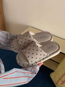 XIXITIAO Star Pattern Soft Sole Slide Slippers, Lightweight Comfy Indoor Home Slippers - Grey - View 7