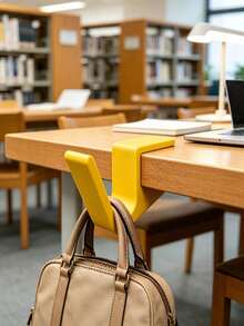 No-Drill Clamp-On Desk Edge Hook, Portable Detachable Handbag/Backpack Hanging Rack, Heavy-Duty Desk Edge Storage Hook, Student Classroom Office Library Coffee Shop Daily Use, Teacher Classroom Essential, Desk Organizer Accessory - Multicolor - View 2