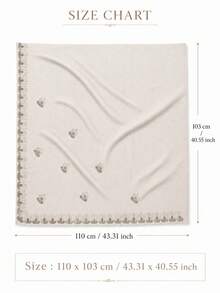 1pc 43.31 X 43.31 In Women's Luxury Heavy Hand-Set Multicolor Rhinestone Square Hijab Scarf, Opaque Solid Color Headscarf, Party Shawl & Veil - Champagne - View 3