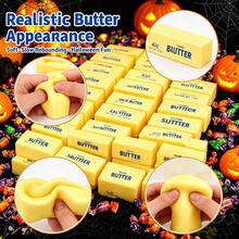 1pc Butter Squishy Toy, One Size, Random Shipment, Realistic Butter Squeeze Toy, Halloween Slow Rebound Fidget Toy, Halloween Prank Toy, Realistic Food Squishy, Halloween Gift/Halloween Decoration/Monster Squishy - Multicolor - View 8