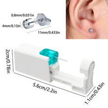 1/2/4/10/24PCS Disposable Ear Piercing Gun With Built-In 4mm Earring Studs, Hypoallergenic Ear Piercing Kit - Second Generation White Diamond - View 6