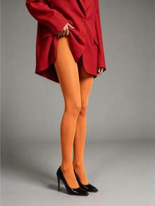1pc Women's Solid Color Elegant Tights, Suitable For Daily, Party, Date Wear - Multicolor - View 4