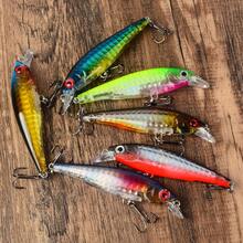 Set 6 Umpan Ikan Minnow Mengapung, Umpan Keras Bionik Reflektif Laser, Cocok untuk Memancing di Air Tawar dan Perairan Dangkal untuk Ikan Bass dan Ikan Perch - MultiWarna - View 4