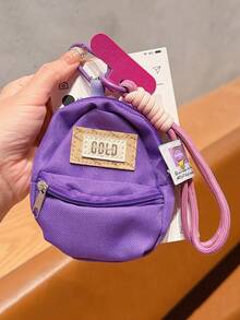 1pc Cute Mini Coin Purse With Phone Lanyard, Woven Contrast Color Wrist Strap, Short Handle, Portable Compact Pendant Key Bag, Bluetooth Earphone & Sundries Storage Pouch - Multicolor - View 13