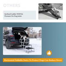 Foldable Dog Ramp For Cars, SUVs, Trucks, Portable Pet Dog Stairs For Large Dogs With Non-Slip Surface & Reinforced Design, Lightweight Yet Sturdy Supports Up To 250lbs - Black - View 10