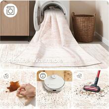Alfombra de pasillo antideslizante para dormitorio, alfombra lavable con reverso de goma - Alfombra suave de pelo corto para cocina, lavandería, baño (61 x 244 cm, beige/marfil) - Rojo - Ver 8