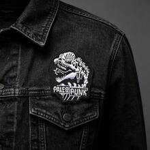 1 Dilophosaurus Paleontology Punk Jacket Patch, Natural History Paleontology Art, For Adult Dinosaur Enthusiasts, Science Gift, Embroidered Patch - A - View 9