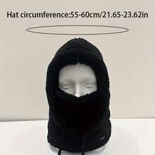 1pc/Set Women's Winter Fleece-Lined Balaclava Hood, Lightweight Warm Solid Color Face Cover With Adjustable Elastic Drawstring And Windproof Ear Coverage, For Cycling, Skiing And Outdoor Sports - Multiple Styles - View 6