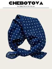 1pc 55X55CM Multicolor Polka Dot & Floral Print Square Scarf Headwrap Hairband Versatile Scarf Suitable For Daily Use - Multicolor - View 5