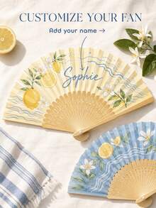 Customized Text Folding Hand Fan, Personalized Wedding Party Gift Fan, Women's Foldable Personalized Hand Fan, Customizable Folding Fan, Customizable Decorative Hand Fan, Wooden Hand Fan, Birthday Gift, Wedding Gift, Anniversary - Multicolor - View 1