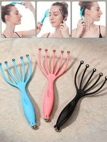 1pc Head Massage Comb Roller Ball Five-Claw Scalp Massager Octopus Head Scratcher Scalp Clearing Head Therapy Relaxation Comb - Multicolor - View 1