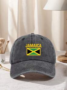 1pc Unisex "JAMAICA" Printed Baseball Cap Adjustable Design Ideal For Hiking Mountain Climbing, Travel, And Outdoor - Multicolor - View 5