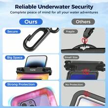 TOPK E09 Waterproof Phone Pouch, Universal Touchscreen Dry Bag With Adjustable Lanyard, Fits 4–7 Inch Smartphones For Swimming, Beach, Kayaking, Snorkeling And Outdoor Activities - Multicolor Tie-dye - View 9