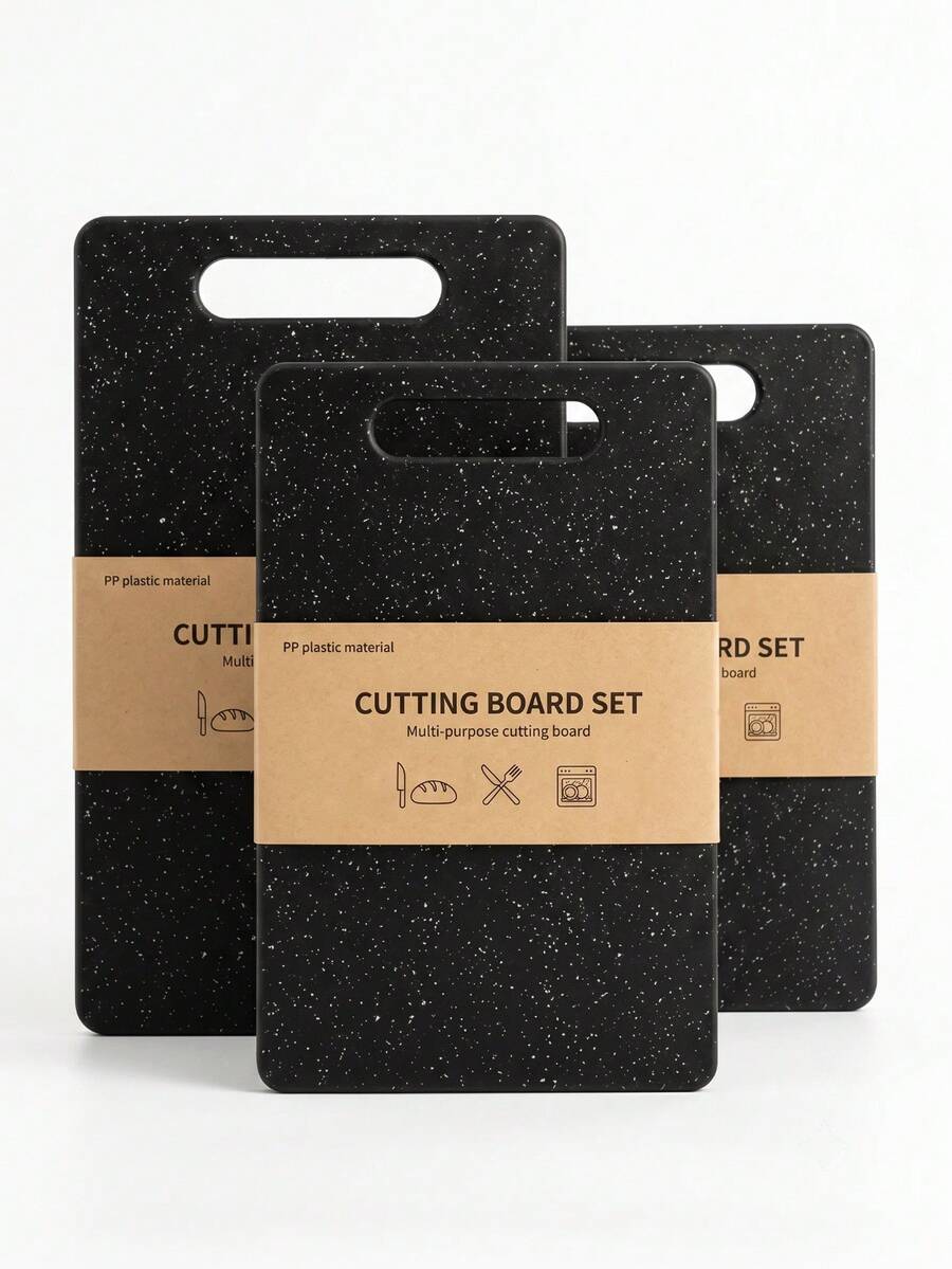 1/2/3-Pieces Faux Marble Plastic Cutting Board Set, Kitchen Prep Board, Double-Sided Cutting Board, Raw And Cooked Food Separation, Home Fruit, Vegetable, Meat Cutting Board, Outdoor Camping Picnic Cutting Board, With Handle, Easy Storage, Easy To Clean, Kitchen Accessories, Kitchen Gadgets, Kitchen Decor Essentials, Perfect Gift For Mother's Day, New Year