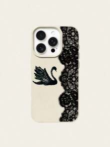 Black Swan Lace Pattern Phone Case Suitable For Women Daily Use Compatible With IPhone18/18 Pro/18 Pro Max/16/16 Pro/16 Plus/16 Pro Max/17/17 Pro/17 Pro Max/15/15 Pro/15 Pro Max/15 Plus/14/14 Pro/14 Pro Max/13/13 Pro/13 Pro Max/12/12 Pro/12 Pro Max/11 Can Be Used As Birthday Gift Valentine's Day Gift Christmas Gift - Beige - View 5