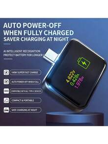 Smart Full Charge Disconnect Switch, Type-C Phone, Tablet, Laptop Battery Health Protector For IPhone, And All Type-C Devices, Automatic Power-Off Overcharge Protection Adapter - Multicolor - View 6