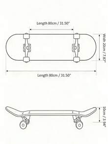 1 Pack Skateboard, Beginner 4-Wheel Double Kick Skateboard Set, Unisex Skateboard For Teens, Outdoor Sports Suitable For Stadiums & Parks - A - View 6